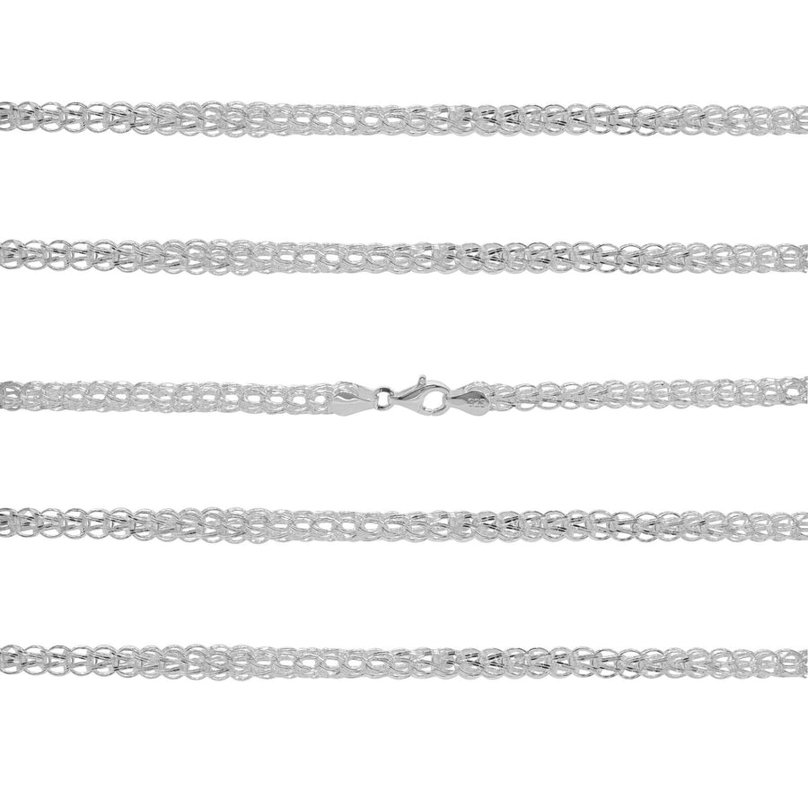925 Sterling Silver 4 mm Handmade Luxury Shiny Chain Lobster Clasp 18 Inches