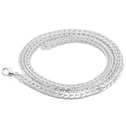 925 Sterling Silver 3 mm Handmade Trojan Shiny Chain Lobster Clasp 18.5 Inches