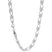 925 Sterling Silver 6 mm Handmade Fancy Wire Knot Chain Lobster Clasp 18 Inches