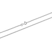 925 Pure Solid Sterling Silver 1 mm Shiny Sturdy Rope Chain Spring Ring Clasp