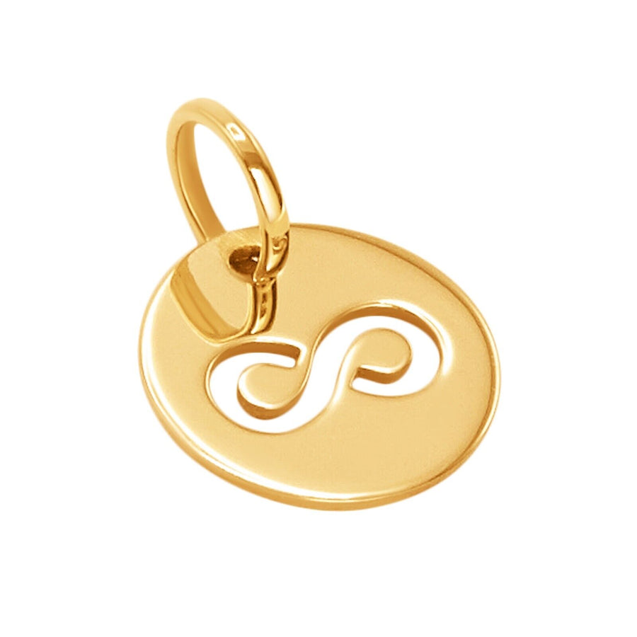10k Pure Solid Yellow Gold Infinity Symbol Delicate Beautiful Charm Nice Pendant