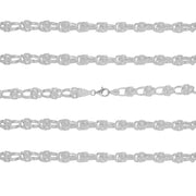 925 Sterling Silver 6 mm Handmade Fancy Wire Knot Chain Lobster Clasp 18 Inches