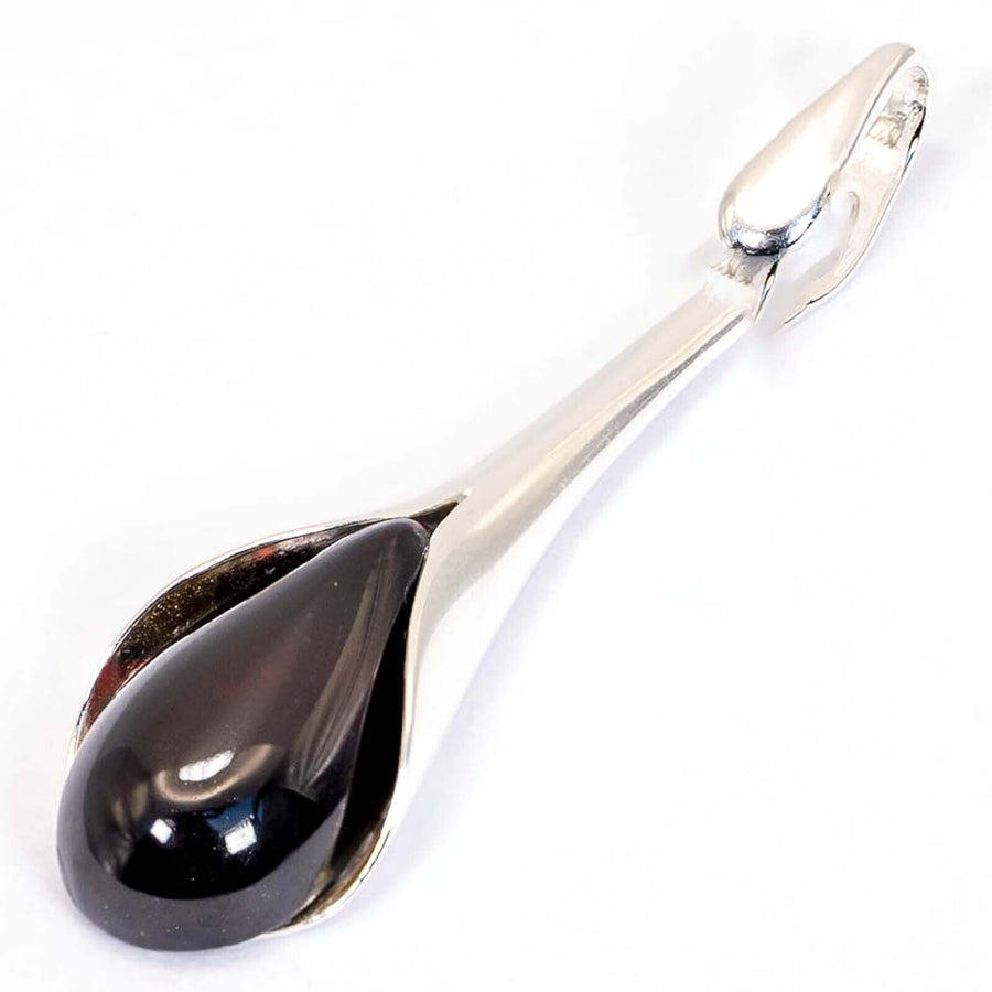 925 Solid Sterling Silver Baltic Cherry Amber Designer Beautiful Drop Pendant