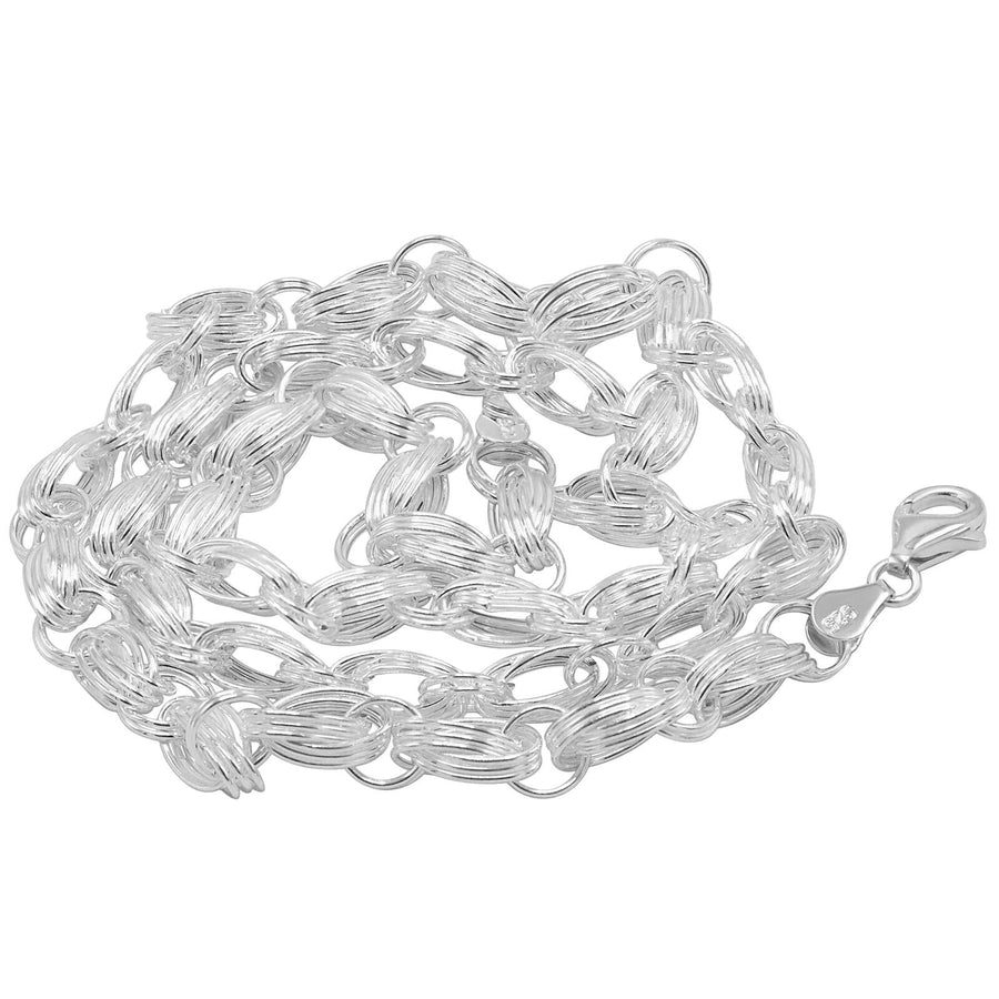 925 Sterling Silver 6 mm Handmade Fancy Wire Knot Chain Lobster Clasp 18 Inches