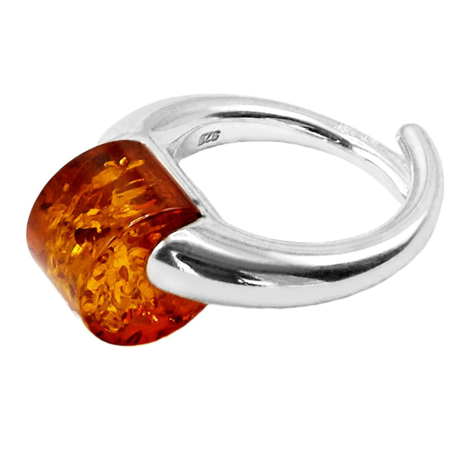 925 Solid Sterling Silver Real Cognac Baltic Amber Designer Beautiful Pendant