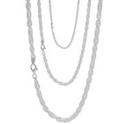 925 Sterling Silver 3 mm Handmade Fancy Wire Knot Chain Lobster Clasp 18 Inches