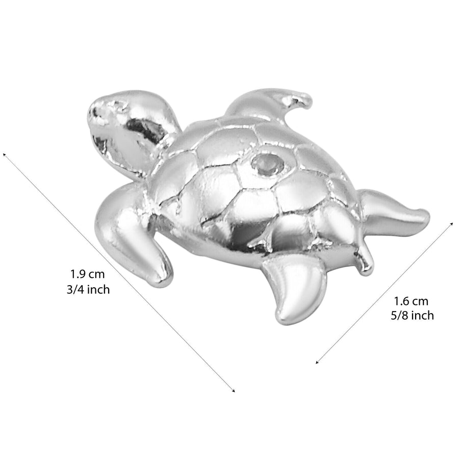 925 Solid Sterling Silver Shiny Delicate Beautiful Sea Turtle Small Charm Slider