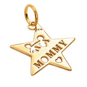10k Solid Pure Yellow Gold Star Son Daughter Mommy Family Hearts Adorable Charm