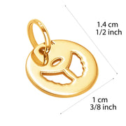 10k Solid Yellow Gold Angel Wings Laser Cut Delicate Beautiful Charm Pendant