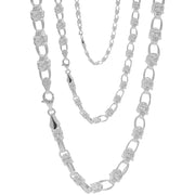 925 Sterling Silver 6 mm Handmade Fancy Wire Knot Chain Lobster Clasp 18 Inches