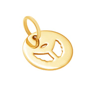10k Solid Yellow Gold Angel Wings Laser Cut Delicate Beautiful Charm Pendant