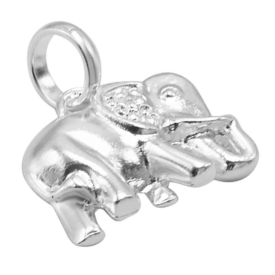 925 Solid Pure Sterling Silver Shiny Delicate Beautiful Elephant Small Charm