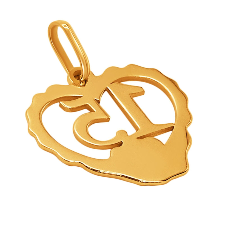 14k Pure Solid Yellow Gold Heart Rose Flower Quinceanera Delicate Charm Pendant