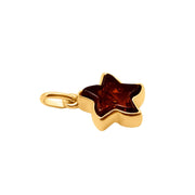 14k Pure Solid Yellow Gold Honey Baltic Amber Small Sea Star  Nice Charm Pendant