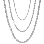 925 Solid Sterling Silver 4 mm Thick Heavy Handmade French Rope Chain 18 Inches