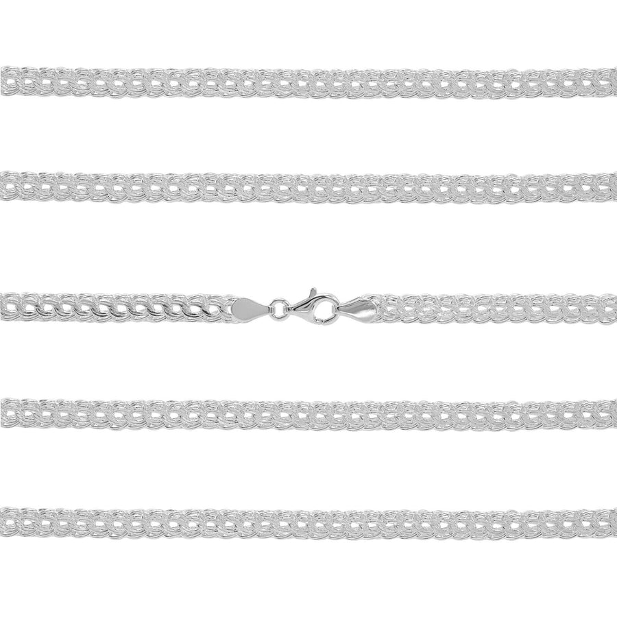 925 Sterling Silver 5 mm Handmade Fancy Wire Knot Chain Lobster Clasp 18 Inches
