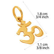 14k Pure Solid Yellow Gold Om Aum Sound Religious Symbol Delicate Charm Pendant