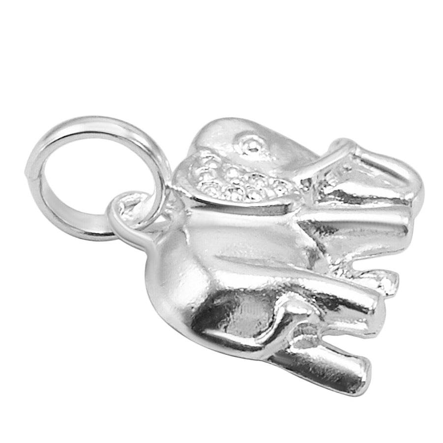 925 Solid Pure Sterling Silver Shiny Delicate Beautiful Elephant Small Charm