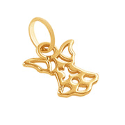 10k Solid Yellow Gold Angel Wings Laser Cut Delicate Beautiful Charm Pendant