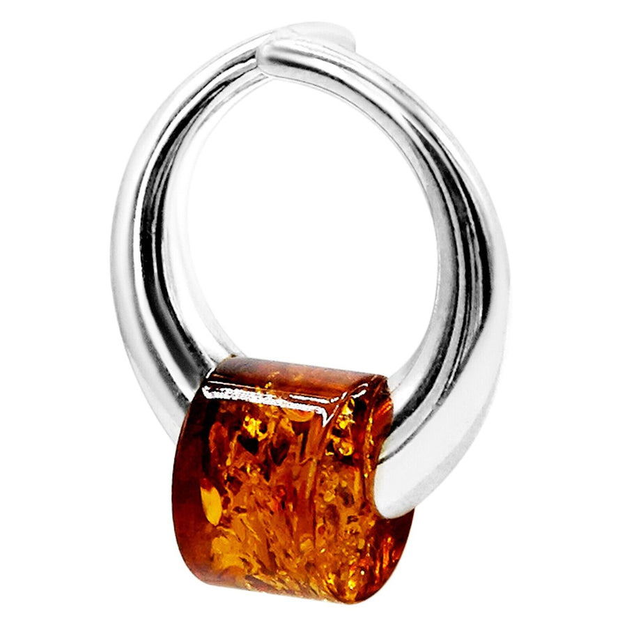 925 Solid Sterling Silver Real Cognac Baltic Amber Designer Beautiful Pendant