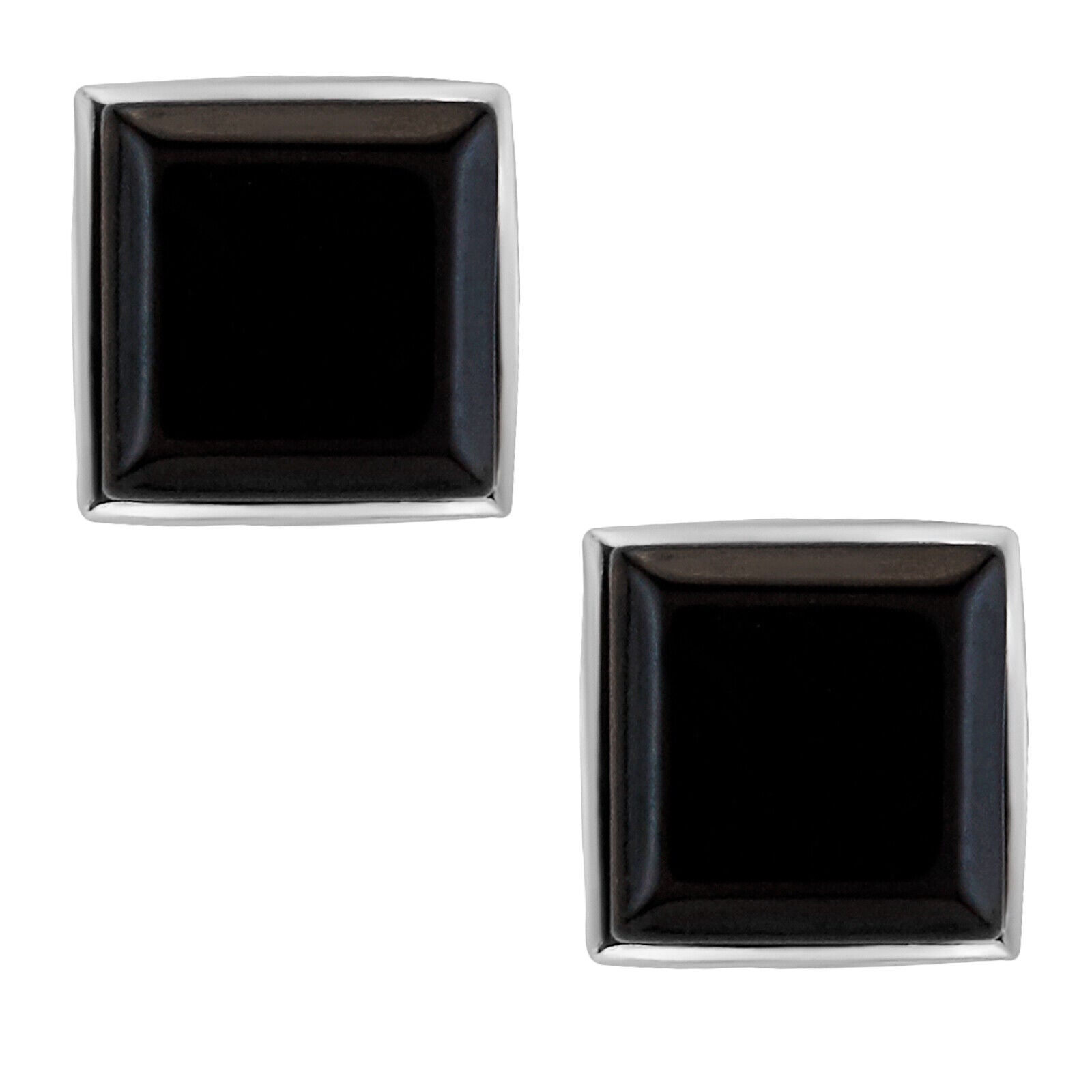 925 Solid Pure Sterling Silver Dark Red Baltic Amber Square Medium Stud Earrings