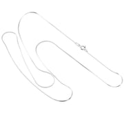 925 Solid Sterling Silver Durable Square Snake Chain 0.8 mm Spring Ring Clasp