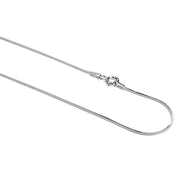 925 Solid Pure Sterling Silver 925 Round Snake Chain 0.8 mm Spring Ring Clasp