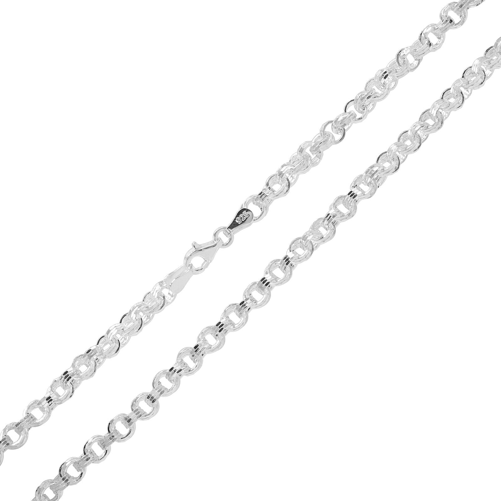 925 Sterling Silver 4 mm Handmade Fancy Designer Chain Lobster Clasp 18 Inches