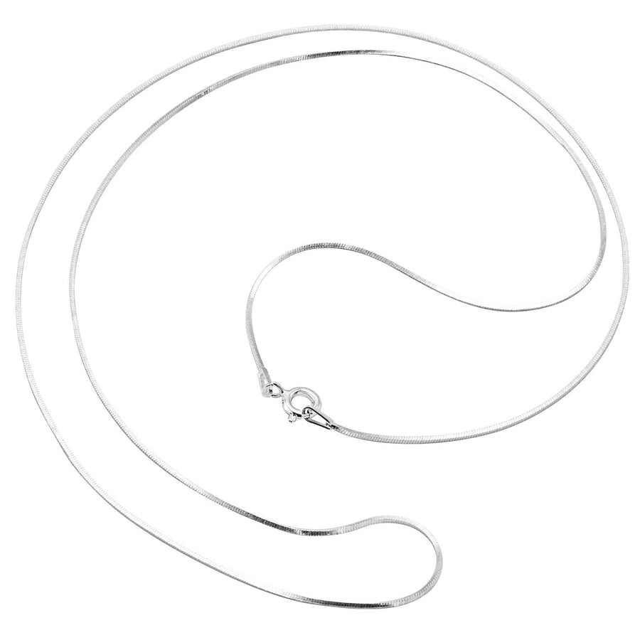 925 Solid Sterling Silver Durable Square Snake Chain 0.8 mm Spring Ring Clasp