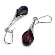 925 Solid Sterling Silver Baltic Cherry Amber Designer Drop Beautiful Earrings