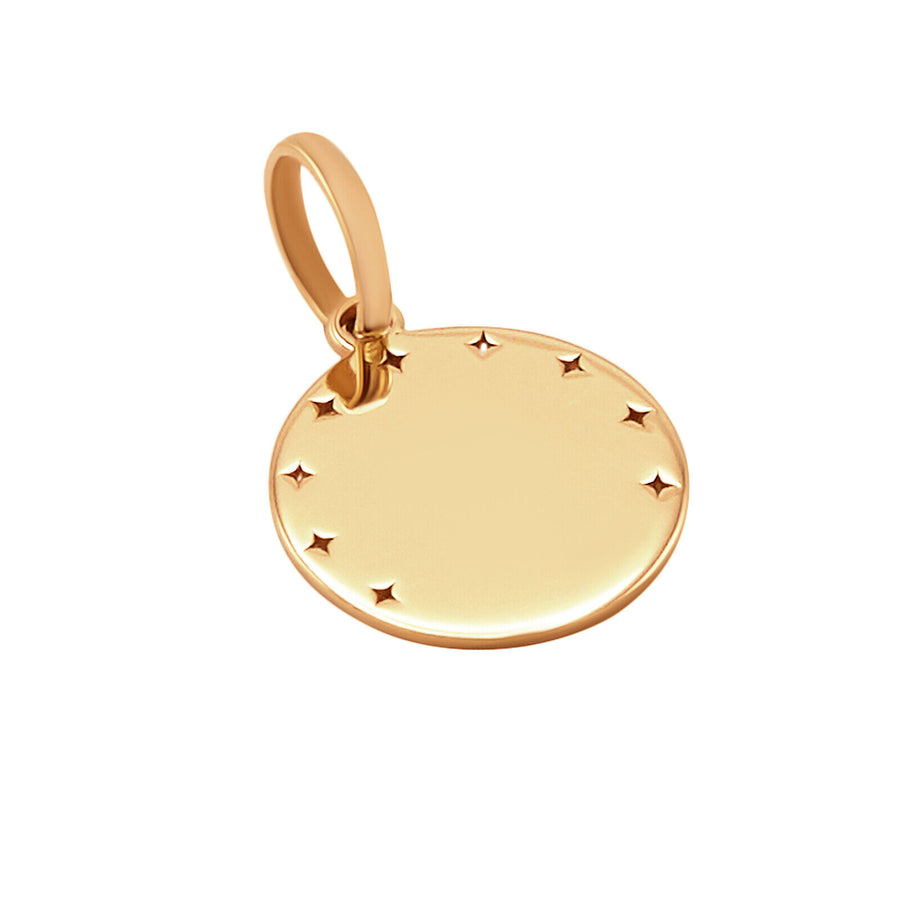 14k Pure Solid Yellow Gold Tree of Life Round Laser Cut Delicate Charm Pendant