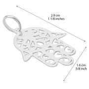 925 Solid Pure Sterling Silver Hamsa Hand Religious Amulet Small Beautiful Charm