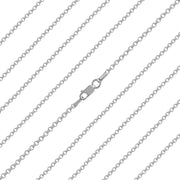 925 Pure Solid Sterling Silver 1.5 mm Classic Rolo Shiny Sturdy Belcher Chain