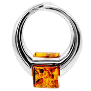 925 Solid Sterling Silver Real Cognac Baltic Amber Designer Beautiful Pendant