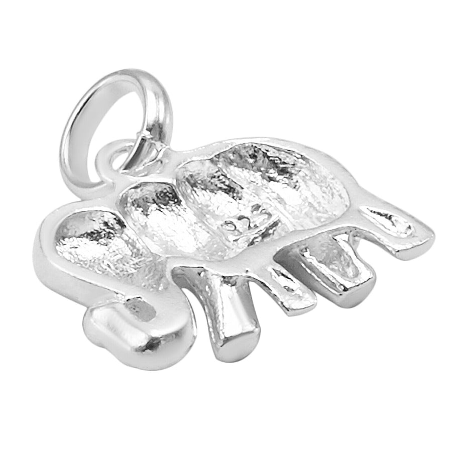 925 Solid Pure Sterling Silver Shiny Delicate Beautiful Elephant Small Charm