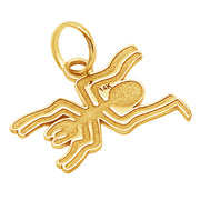 14k Solid Yellow Fine Gold Nazca Line Spider World Wonder Delicate Charm Pendant
