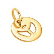 10k Solid Yellow Gold Angel Wings Laser Cut Delicate Beautiful Charm Pendant