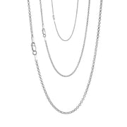 925 Pure Solid Sterling Silver 1.5 mm Classic Rolo Shiny Sturdy Belcher Chain