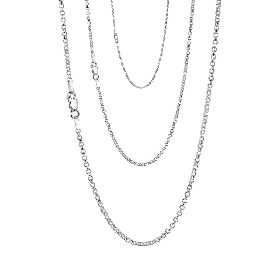 925 Pure Solid Sterling Silver 1.5 mm Classic Rolo Shiny Sturdy Belcher Chain