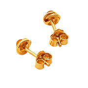 14k Pure Solid Yellow Gold Honey Baltic Amber Round Nice Small Stud Earrings