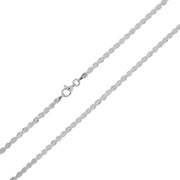 925 Sterling Silver 2 mm Handmade French Rope Chain Lobster Clasp 18 Inches