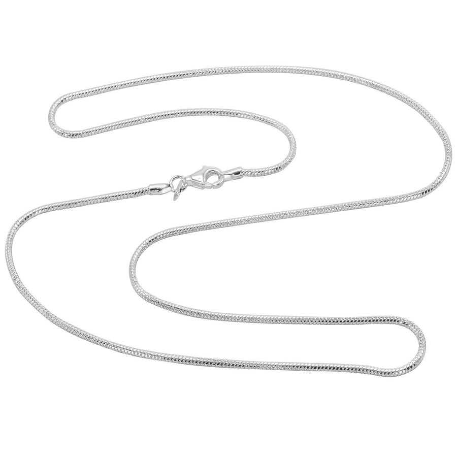 925 Real Solid Sterling Silver Round Snake Chain 1.5 mm Women Men Lobster Clasp