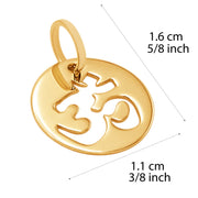 10k Pure Solid Yellow Gold Om Aum Sound Religious Symbol Delicate Charm Pendant