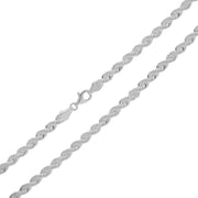 925 Solid Sterling Silver 4 mm Thick Heavy Handmade French Rope Chain 18 Inches