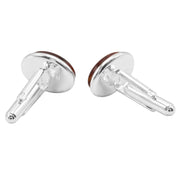 925 Solid Pure Sterling Silver Cognac Baltic Amber Oval Classic Men Cufflinks
