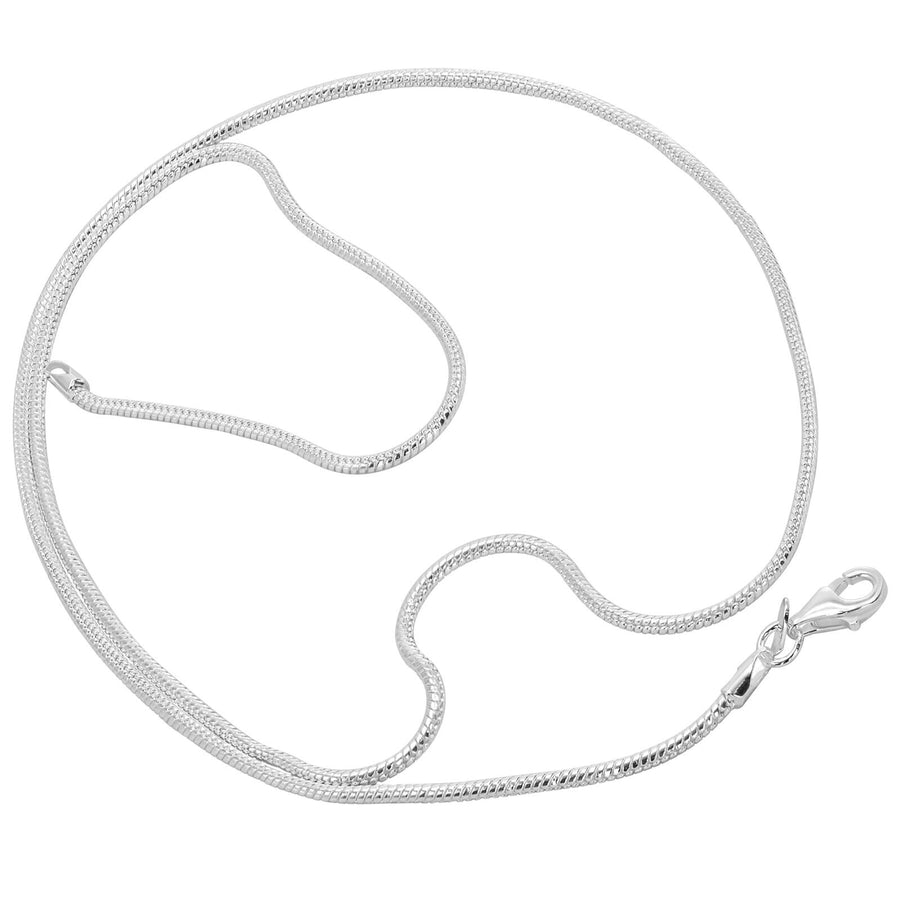 925 Real Solid Sterling Silver Round Snake Chain 1.5 mm Women Men Lobster Clasp