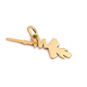 14k Solid Real Yellow Gold Nazca Desert Geoglyph Colibri Small Delicate Charm