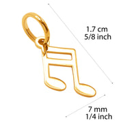 10k Pure Solid Yellow Gold Double Note Music Sign Small Delicate Charm Pendant