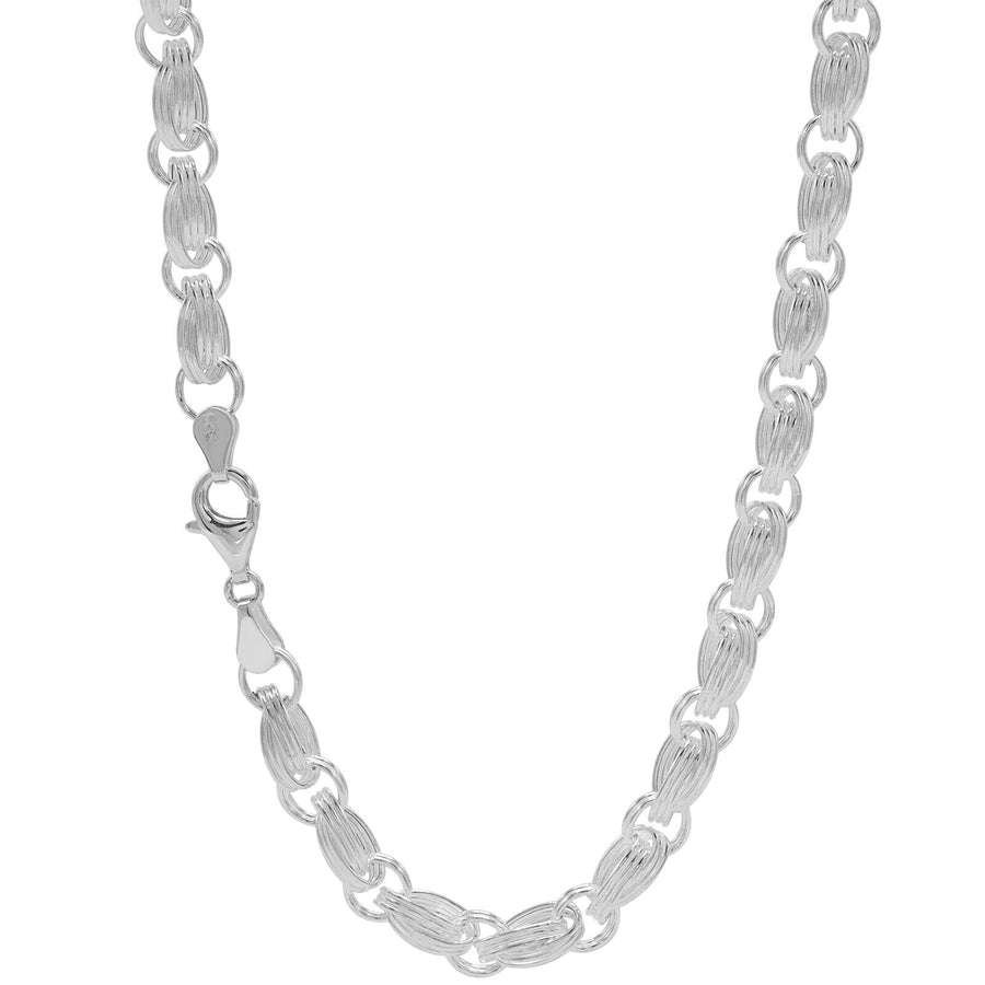 925 Sterling Silver 6 mm Handmade Fancy Wire Knot Chain Lobster Clasp 18 Inches