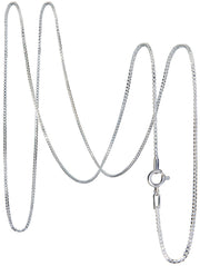 925 Solid Sterling Silver Classic Box Venetian Nice Chain 1 mm Spring Ring Clasp